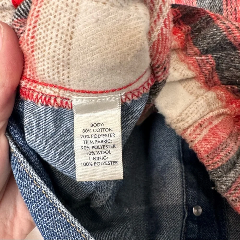 BKE Buckle Brushed Wool Blend Plaid Denim Jacket sz S - Picture 10 of 12